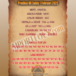 Prediksi HK Sabtu 1 Februari 2025